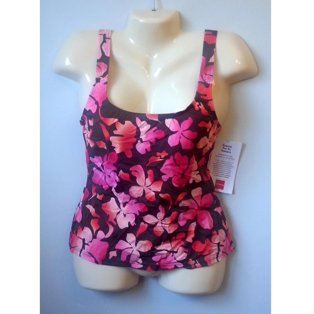 St Johns Bay Flower Print Tankini Top In Tall Size